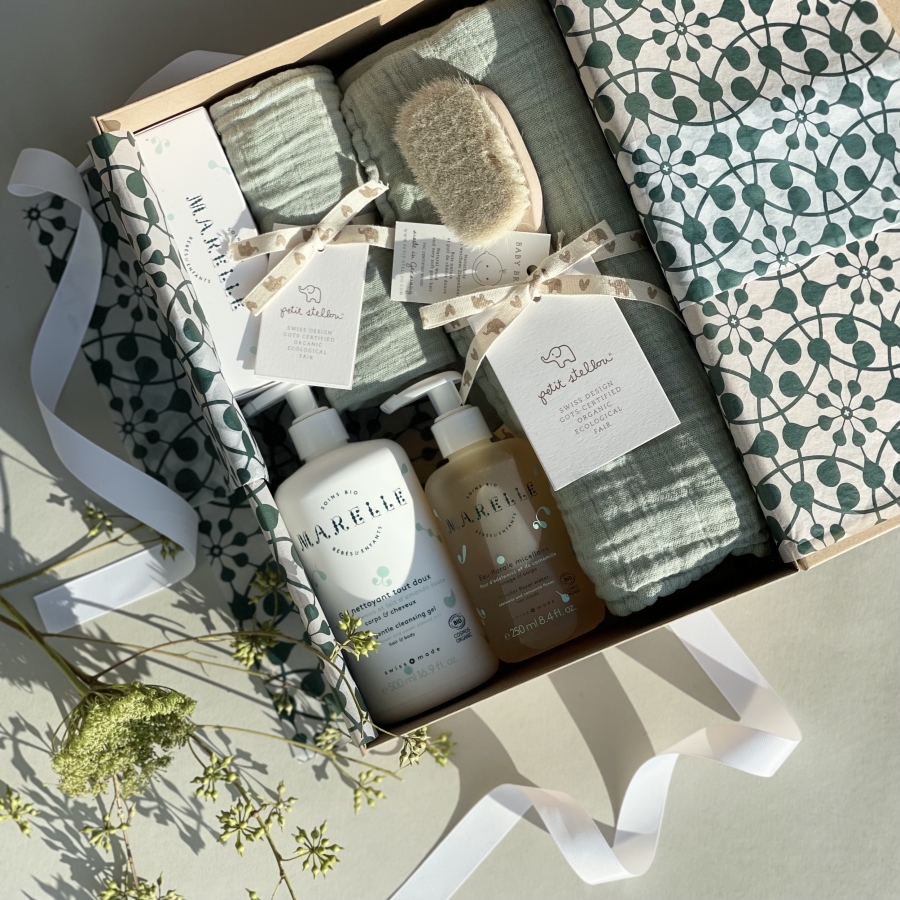 Marelle soins bio pour bébés et enfants coffret Marelle x Petit Stellou