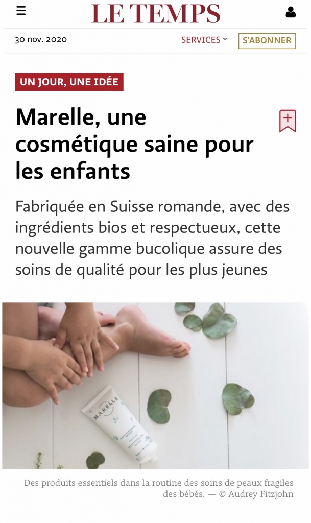 Marelle soins bio bébés et enfants Le Temps