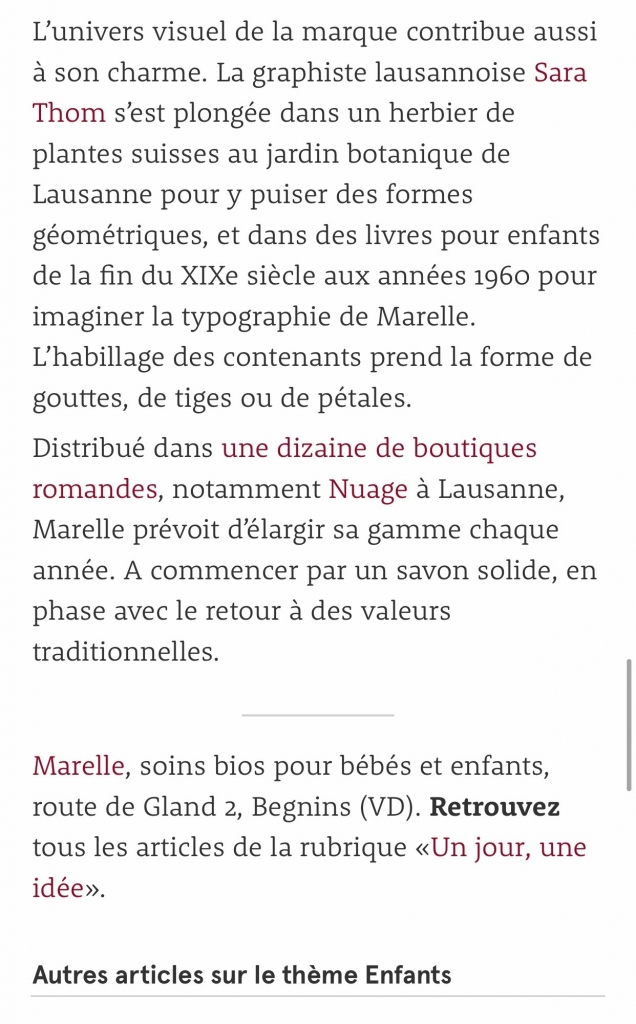 Marelle soins bio bébés et enfants Le Temps