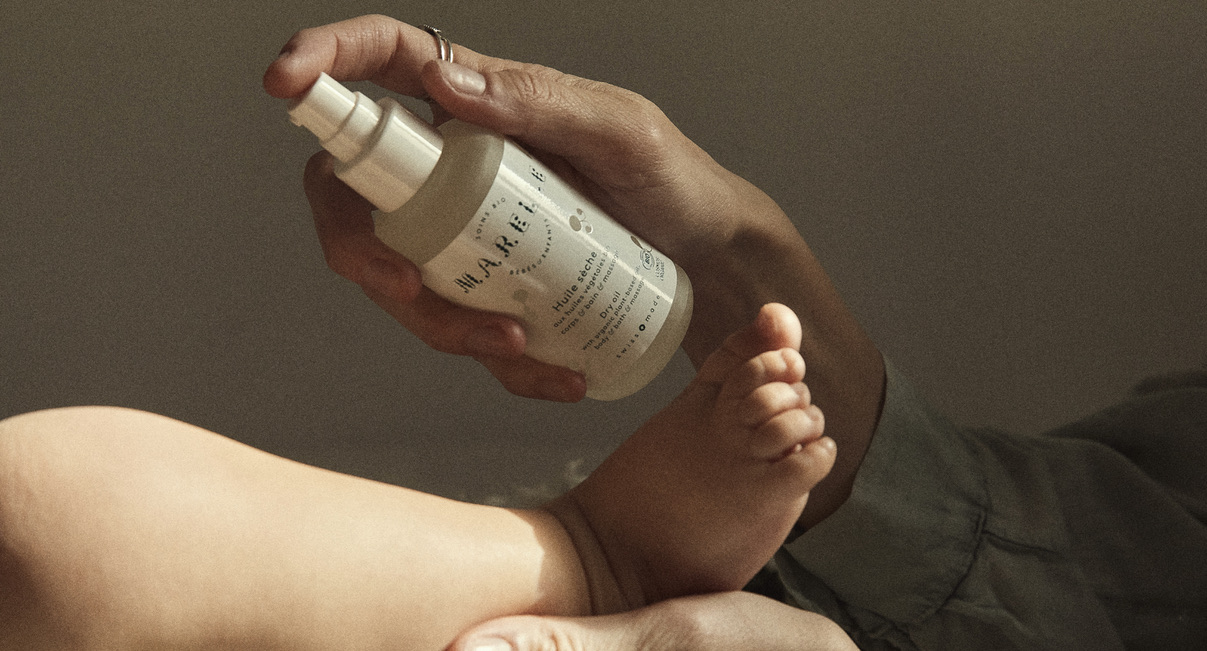 Marelle soins bio bébés et enfants Huile sèche